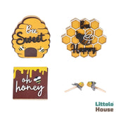 Honey Bee Theme Decorative Board D095 | Pack of 5 | Mustard